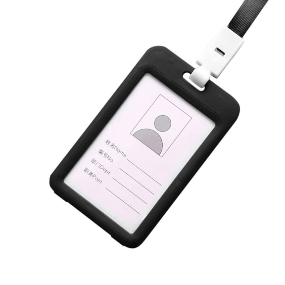 Tswift Id Badge Holder Portable Colorful Employee Plastic Id Card Holder Name Tag Lanyard Neck Strap Business Card Holder Black on Sale