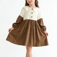 thumbnail image 2 of Vestido Largo de Manga Larga para Niñas Color Sólido Solapa Casual Cómodo Vestido de Fiesta para Niños, Vestido Casual de Manga Larga Suave, 2 of 9