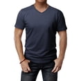 thumbnail image 1 of H2H Mens Basic Fashion V-neck T-shirst INDIGO US L/ASIA XL (CMTTS0197), 1 of 6