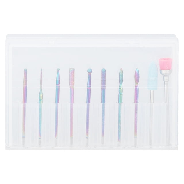 Juego de Brocas para Uñas BuyWeek 10 Piezas Broca de Diamante para Pulir Uñas