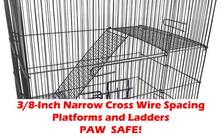 3-Tiers Rats Mice Mouse Gerbil Hamster Small Animal Habitat Cage with Tight 3/8-Inch Wire Body Prevent Escape and Stuck Cross Metal Shelves and Ladders Paw Safe