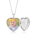 thumbnail image 6 of Ross-Simons Sterling Silver Scrolled Heart Locket Necklace With Diamond Accents, Women's, Adult, 6 of 7