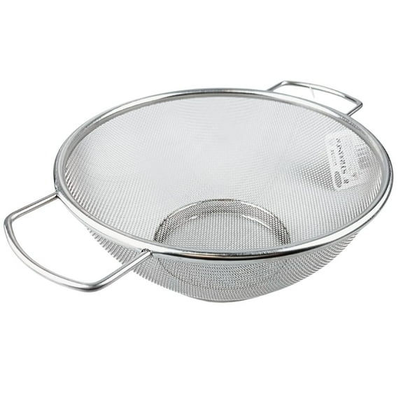 KITCHEN DIVA Fine Mesh Kitchen Strainer | Stainless Steel | 7" Top Diameter | 3" Height | Versatile Usage | Ergonomic Handles | Ideal for Straining, Draining, Steaming