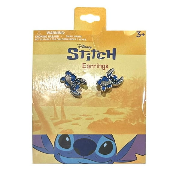 Stitch Head Shaped Metal Earrings on Card, kid, girls