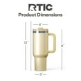 thumbnail image 5 of RTIC 40 oz Ceramic Lined Road Trip Tumbler, Leak-Resistant Lid with Straw, Sunlight Glitter, 5 of 9