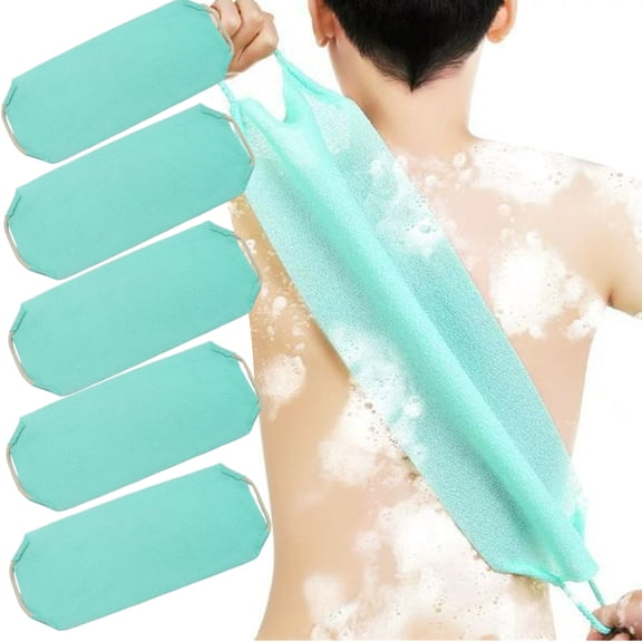Djiypn Back Scrubber for Shower,5 Pack Stretchable Exfoliating Body Scrubber Washcloth Towel Deep Cleans Skin Massages Back Washer for Shower Men Women