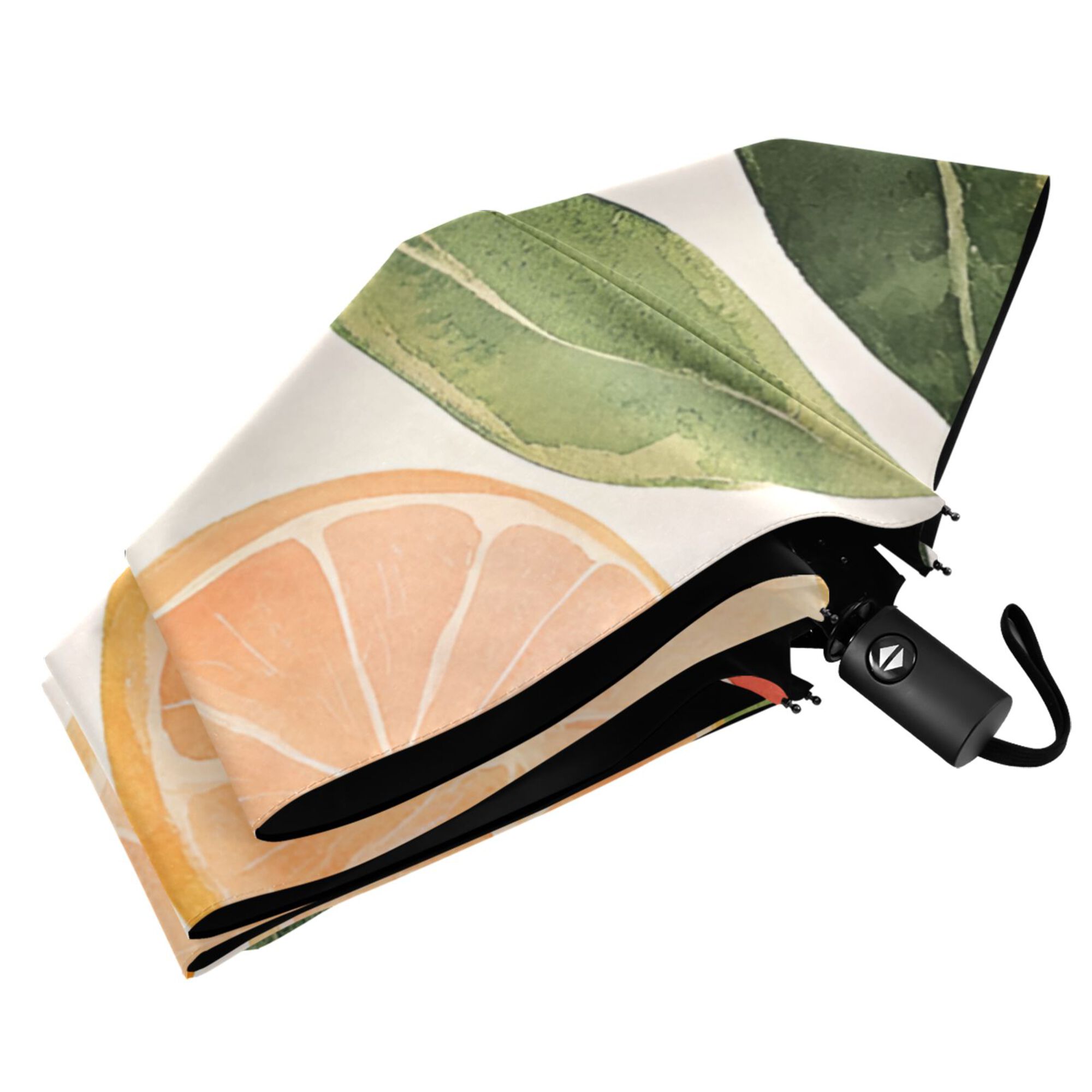 FORMRS Travel Umbrella Folding Auto Open Close Windproof Rain UV Protection, Watercolor Grapefruit