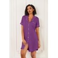 thumbnail image 3 of Ekouaer Womens 2 Pack Button-Down Nightgowns Soft Short Sleeve Sleepshirts Boyfriend Pajama Dress, 3 of 5