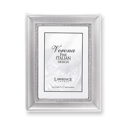 Silver-plated Beaded Edge Brushed 5x7 Photo Frame