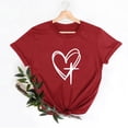 thumbnail image 3 of Camisetas de Manga Corta para las Mujeres Casual Día de Pascua Impresión Cuello de Tripulación Suelta Camiseta, Poliéster Spandex, 3 of 7