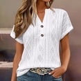 thumbnail image 2 of T Shirts For Women White Womens Tops Fashion V Neck With Mesh Cut Out Short Sleeved Elegan Casual Pullover Daily Comfortable Summer Tops, 2 of 7