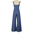 thumbnail image 5 of gakvbuo Jumpsuits For Women Summmer Dressy Wedding Women's Summer Fashion Denim Solid Color Suspender Loose Casual Jumpsuits, 5 of 9