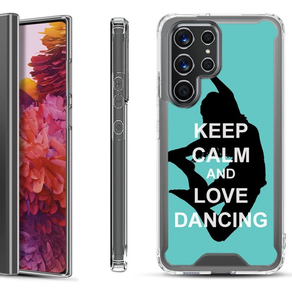 Shockproof Bumper Phone Case for Samsung Galaxy S22 Ultra 5G, by OneToughShield ® - Keep Calm / Dancing