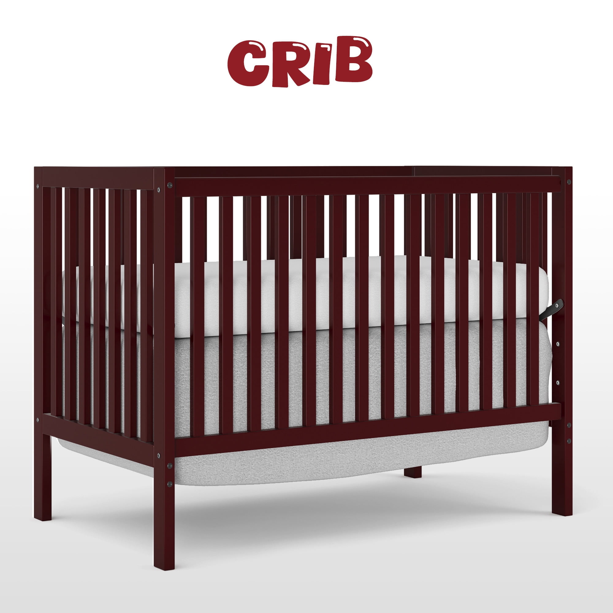 Baby Convertible Crib 5-In-1, New Zealand Pinewood Baby Bed, Crib With 3 Height Adjustment, Non-Toxic Finish, No Conversion Kit Included, Espresso