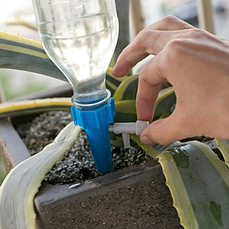 Indoor Plant Waterer Self Watering Plant Spikes - 12 Pack Drip Irrigation  System With Adjustable Valve | Indoor Outdoor Garden Automatic Flower Drip Watering  Spikes