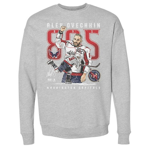 Men's 500 Level Alexander Ovechkin Heather Gray Washington Capitals NHL All-Time Leading Goal Scorer The Shot Pullover