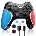 thumbnail image 1 of Mando de videojuegos compatible con Nintendo Switch/Lite/OLED/PC, mando inalámbrico con botones programables, eje giroscópico, función turbo y doble vibración, 1 of 7