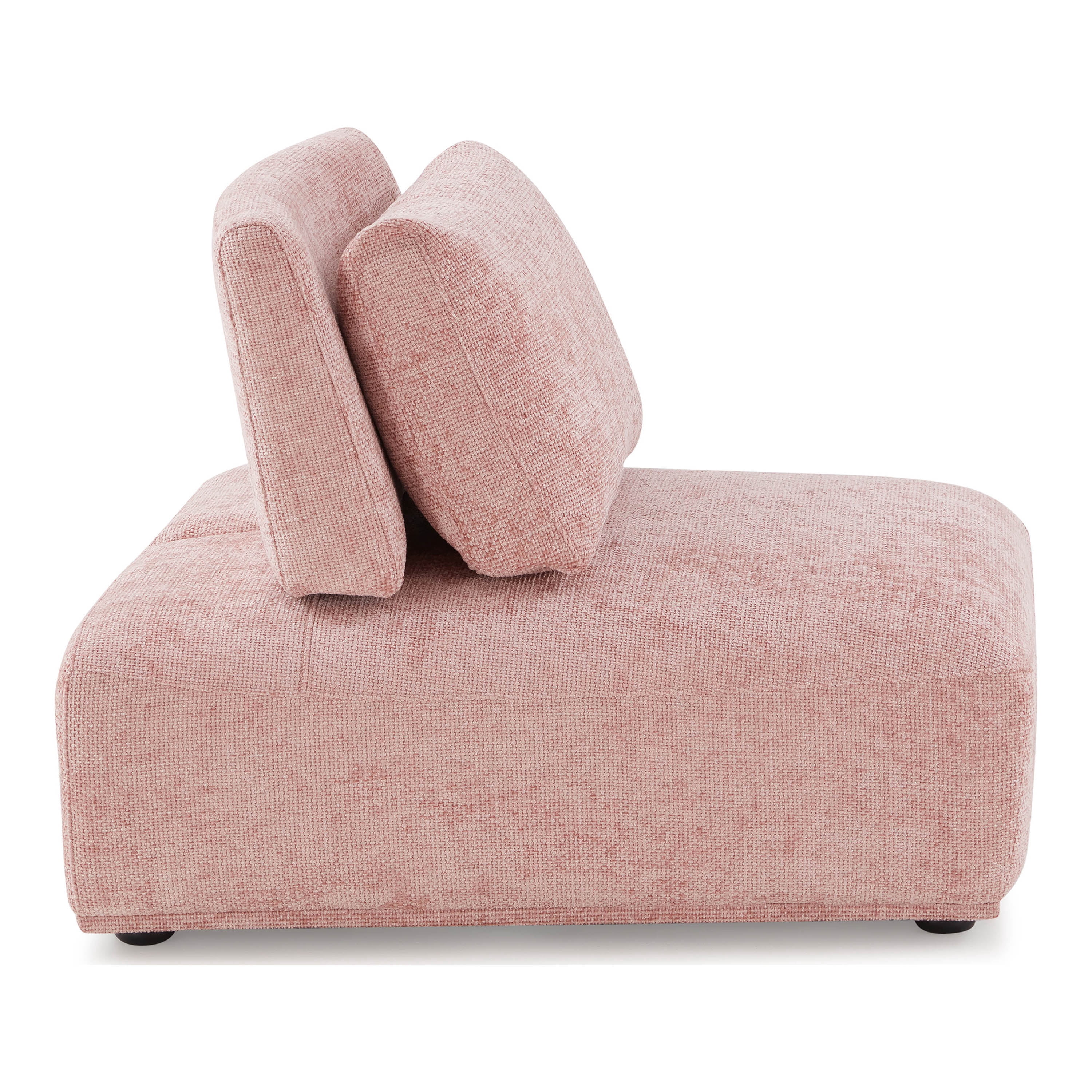 Furniture of America Tatiana Modern Fabric Modular Curved Armless Indoor Chair with Adjustable Backrest, Pink