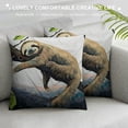 thumbnail image 3 of Awypu  Throw Pillow Cover Cute Animal Sloth Sleep Sloth On Tree Branch Lovely Funny Design Cartoon Wildlife Decor Lumbar Pillow Case Cushion for Sofa Couch Bed Standard 22x22in, 3 of 5