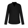 thumbnail image 3 of Men's V-Neck Long Sleeve Shirts Cotton Solid Color Slim Fit Top for Men Fashion Fall Casual Pullover Blouses Tee (Black L), 3 of 5