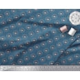 thumbnail image 3 of Soimoi Blue Heavy Canvas Fabric Stripe & Peony Floral Printed Fabric 1 Yard 58 Inch Wide, 3 of 3