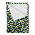 thumbnail image 2 of Fruits Soft Flannel Fleece Throw Blanket, Hand Drawn Vegan Options Sliced Lemons Strawberries and Oranges Doodle Style Food, Cozy Plush for Indoor and Outdoor Use, 50" x 70", Multicolor, by Ambesonne, 2 of 5