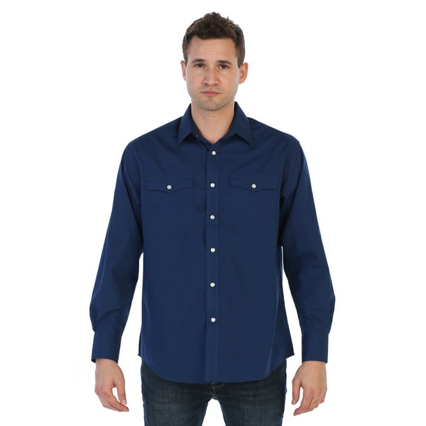 Gioberti Men's Solid Long Sleeve Western Shirt with Pearl Snap-on ...