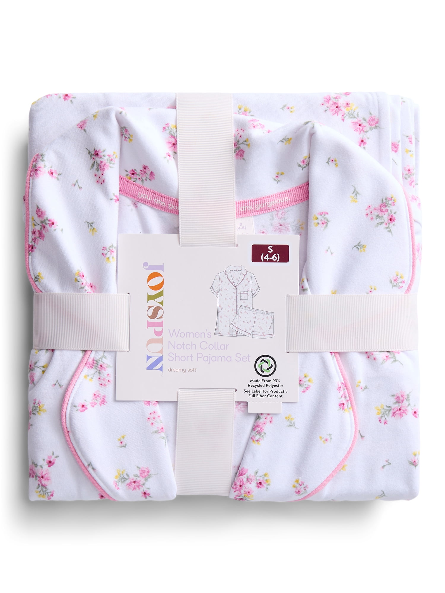Joyspun Women’s Mommy and Me Notch Collar Top and Shorts Family Matching Pajama Set, Sizes XS-3X