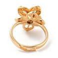 thumbnail image 3 of 5 pc Flower Cubic Zirconia Rotatable Cuff Ring for Calming Worry Meditation Brass Cubic Zirconia Fidget Spinner Open Ring Golden US Size 7(17.3mm), 3 of 4