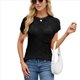 thumbnail image 3 of Tops de Verano con Mangas para Mujer, Suéter Informal de Punto de Corta, Camisas Holgadas Negro M, 3 of 9