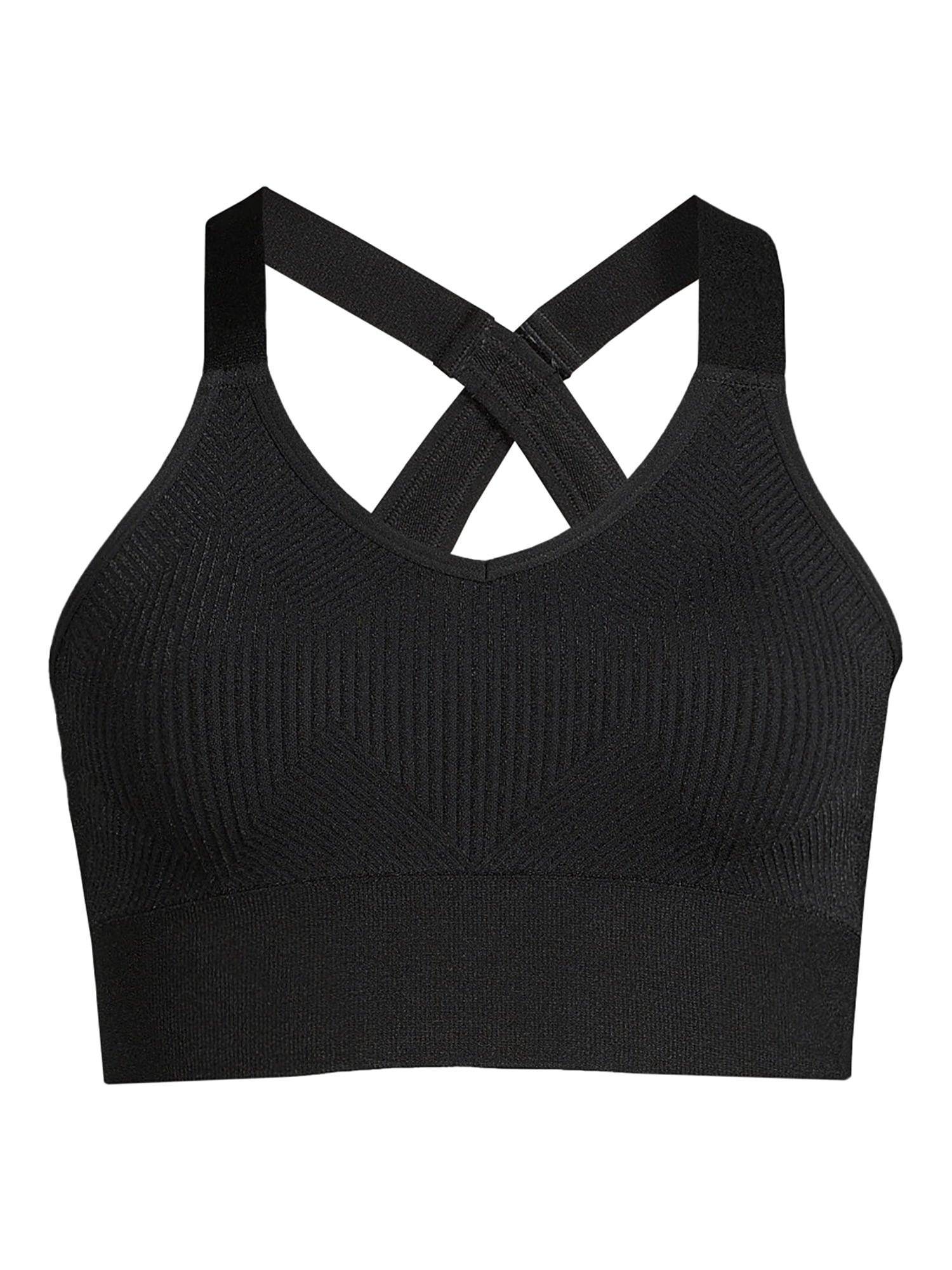 Avia Women's Medium Support Seamless Scoop Neck Cross Back Sports Bra