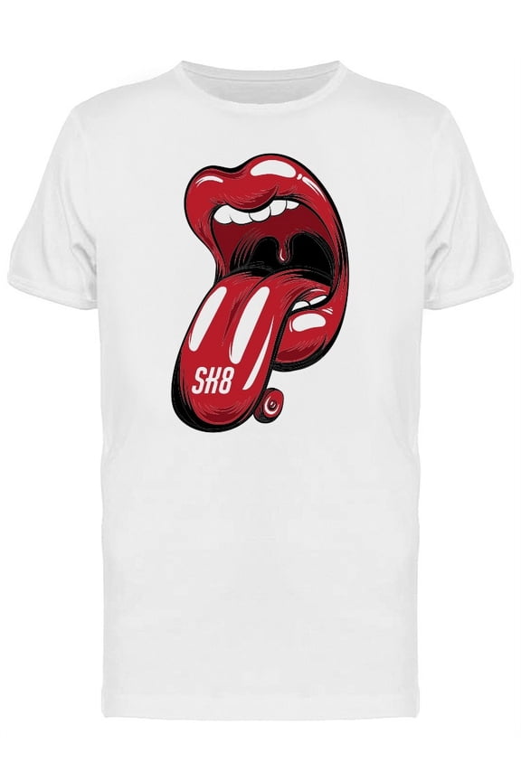 Surreal Colorful Lips Sk8 Skate T-Shirt Men -Image by Shutterstock, Male Small