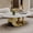Gold-02, variant on Holaki 49.2" Oval Coffee Table, Modern Faux Marble Coffee Table with Sintered Stone Tabletop, Large Unique Center Table with Gold Stainless Steel Base for Living Room, Gray