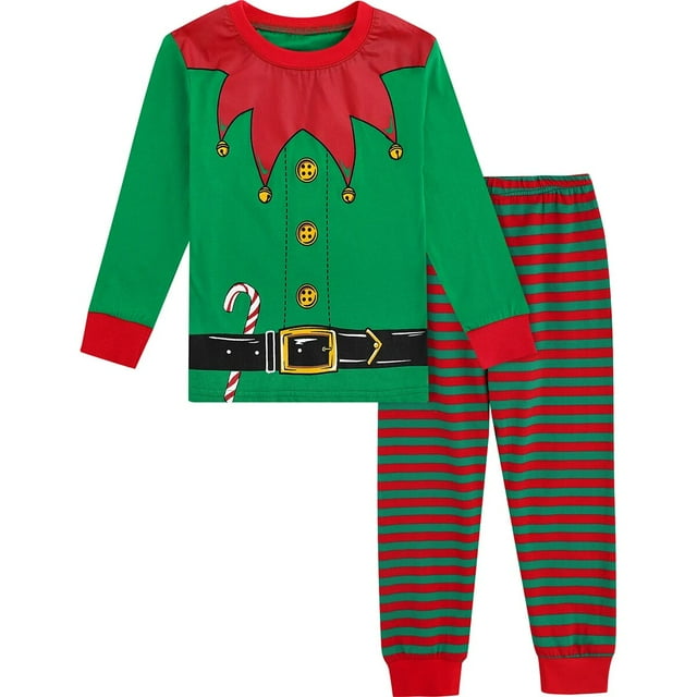 Pijamas de Navidad para niños y niñas, ropa de dormir de elfo, ropa de dormir de Navidad para niños, ropa de regalo para fiesta de Año Nuevo