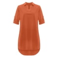 thumbnail image 4 of 3/4 Sleeve Dresses for Women Fashion Casual T Shirt Loose Solid Color V Neck Dress Sundress, 4 of 5