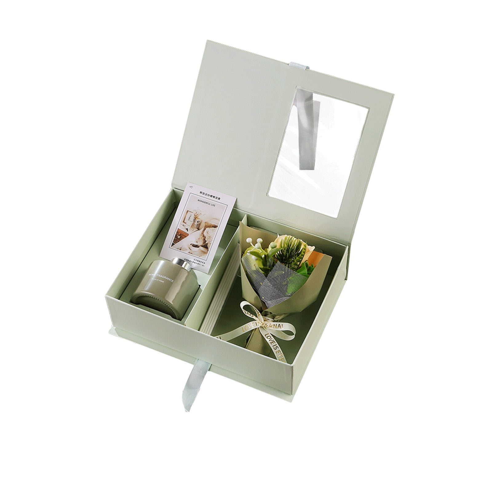 Gift Box for Mom Mother's Day Gift Set Including Aromatherapy Greeting Card Dried Flower Bundle for Mom's Day Birthday Present