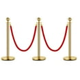 thumbnail image 1 of Montants Dorés avec Cordes en Velours Rouge de 5 Pi – Barrières Élégantes de Contrôle des Foules pour Événements VIP, Tapis Rouges, Mariages et Plus, 1 of 7