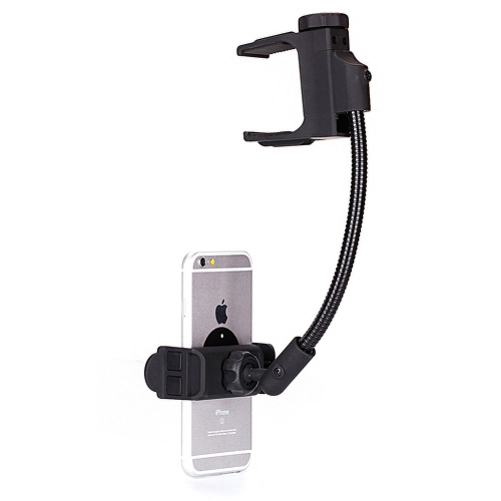 iPhone X Premium Car Mount Rear View Mirror Holder Cradle Dock Strong Gooseneck Swivel O8Q - image 2 of 6
