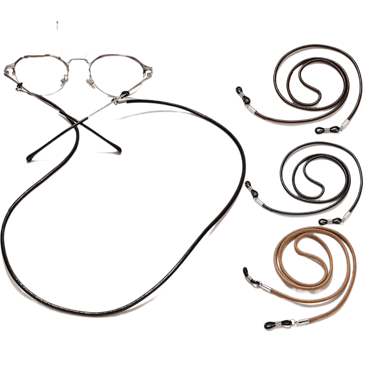3PCS 70cm PU Leather Glasses Chain Creative Sunglasses Lanyard Reading Glasses Strap Holder Eyewear Chain Accessory Gift Walmart