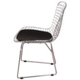 thumbnail image 3 of MLF Harry Bertoia Wire Side Chair (Set of 4). Chromed Wire Frame with Plastic Feet & PU Leather Cushion, 3 of 6