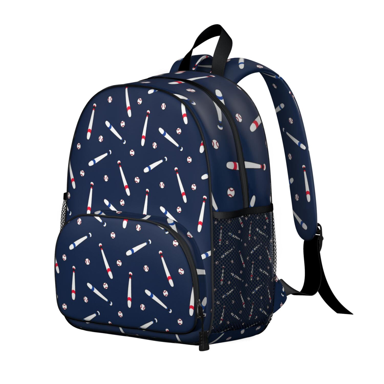 Sports-Themed Ergonomic Backpack for Boys - Waterproof, Durable with Side Pockets for Baseball, Football, Soccer