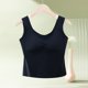 thumbnail image 5 of Pijama de manga corta para mujer, de verano, talla grande, con tirantes, almohadillas para el pecho y el centro de la espalda, sin mangas y pijama interior, blusa de poliéster para mujer., 5 of 8
