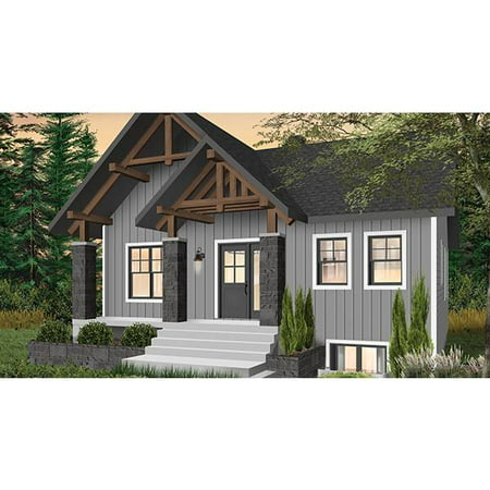7309 Construction-Ready Compact Inverted Living Craftsman House Plan with Finished Basement Foundation (5 Printed (Best Craftsman Style House Plans)