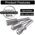 thumbnail image 2 of 6pcs Double Cut Tungsten Rotary Burr Set 6.35mm Shank Tungsten File Bits, 2 of 4