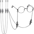 thumbnail image 1 of 3 Piezas Cadenas de Vidrio Cadena de Gafas de Murciélago de Halloween Gafas de Sol Góticas Collar de Gafas Gafas de Lectura Retenedor de Gafas de Murciélago Negro Cordones Accesorios de Fies, 1 of 5