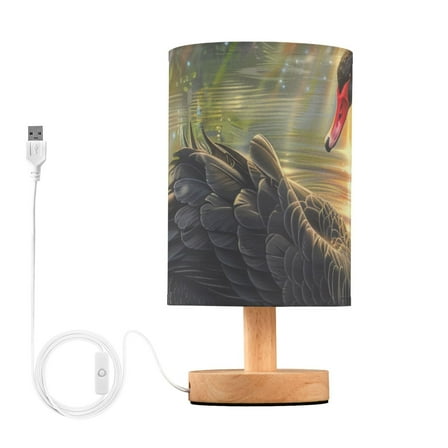 Black Swan Sunlight Table Lamp for Desk Nightstand Lamp with USB Modern Gifts for Bedroom Living Room Kids Room