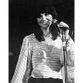 thumbnail image 1 of Linda Ronstadt young smiling pose 1970's on stage at microphone 4x6 inch photo, 1 of 1