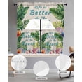 thumbnail image 3 of Summer Tropical Palm Leaf Kitchen Curtains Sets 24 Inch Length with Valance, Floral Coastal Starfish Retro Swag Valances and Tiers Curtain Set Drapes Swag Curtains for Living Room, Bathroom, Bedroom, 3 of 6