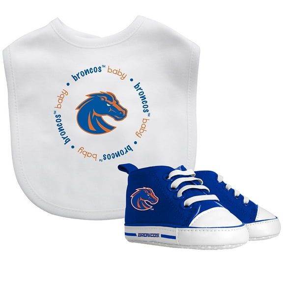 BabyFanatic 2 Piece Bib and Shoes - NCAA Boise State Broncos - White Unisex Infant Apparel