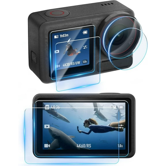 6PCS Tempered Glass Screen Protector Comatible with DJI Osmo Action 5 Pro, Action5 Pro Accessories Tempered Glass Lens Protector OLED Display, Ultra HD, 9H Hardness, Scratch Resistant,